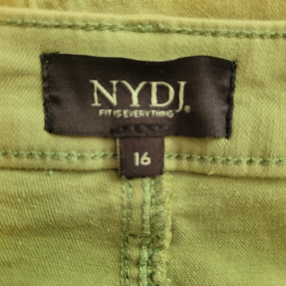 NYDJ Light Green Jean Shorts with Frayed Hem. Size 16 - Picture 2 of 4